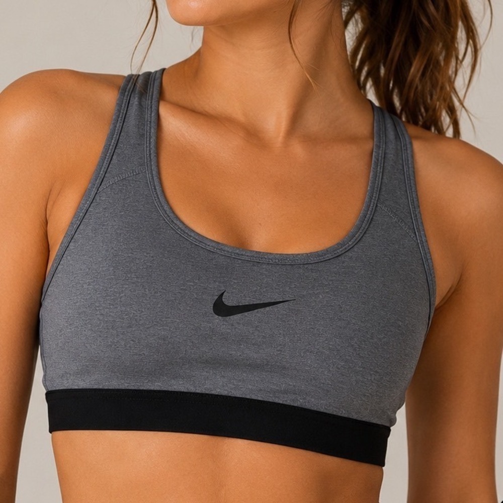 Nike Pro Classic Sports Bra Grey Black‎ Racerback Medium Support Small
